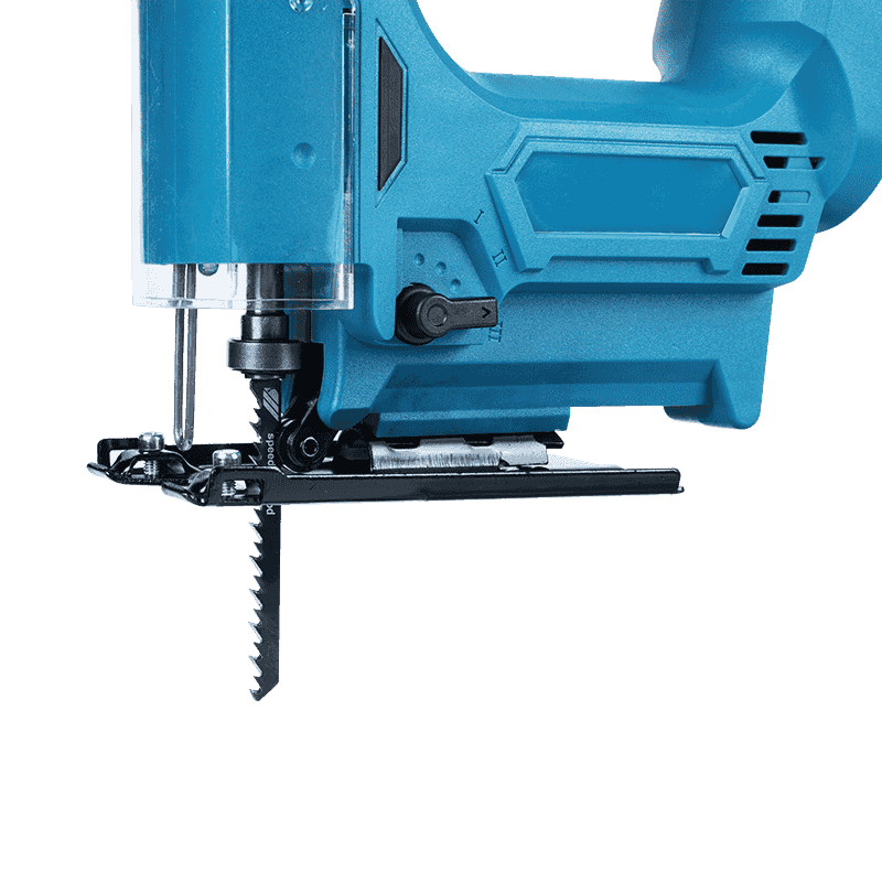 Sierra de calar de litio ZY9101 de 21 V, máquina cortadora de velocidad variable. Adecuado para cortar madera y metal en bancos de trabajo fijos, con capacidad de corte en ángulo ajustable.